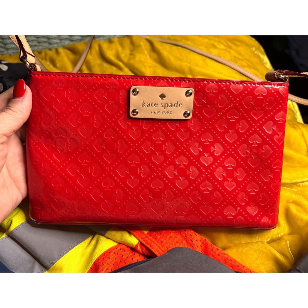 Kate Spade New York Red Patent Heart Embossed Bag